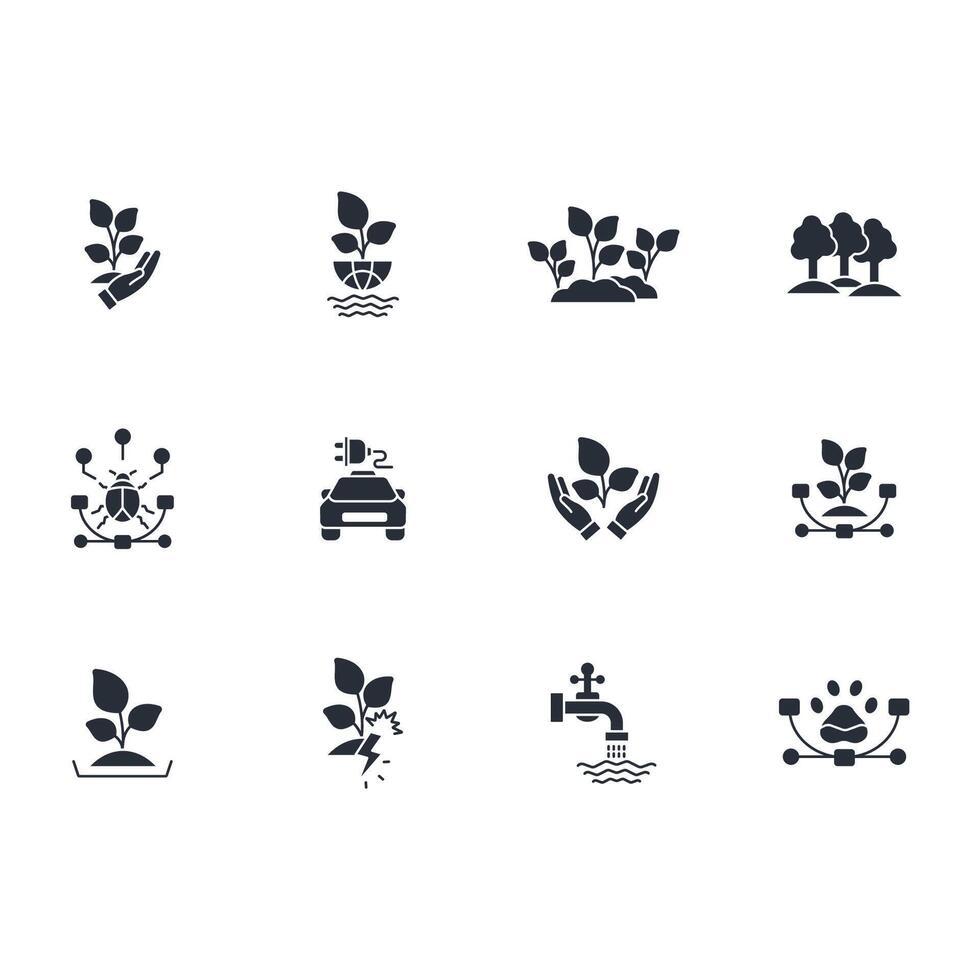 Environment icon set..Editable stroke.linear style sign for use web design,logo.Symbol illustration. vector