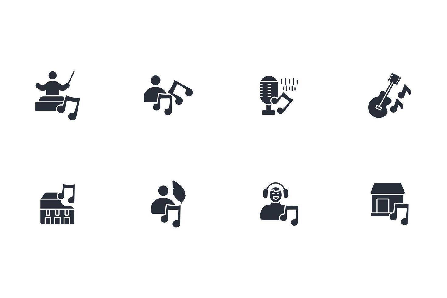 music icon. .Editable stroke.linear style sign for use web design,logo.Symbol illustration. vector