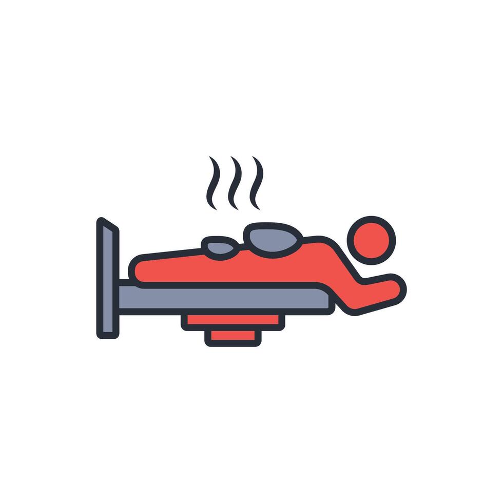 hot stones icon. .Editable stroke.linear style sign for use web design,logo.Symbol illustration. vector