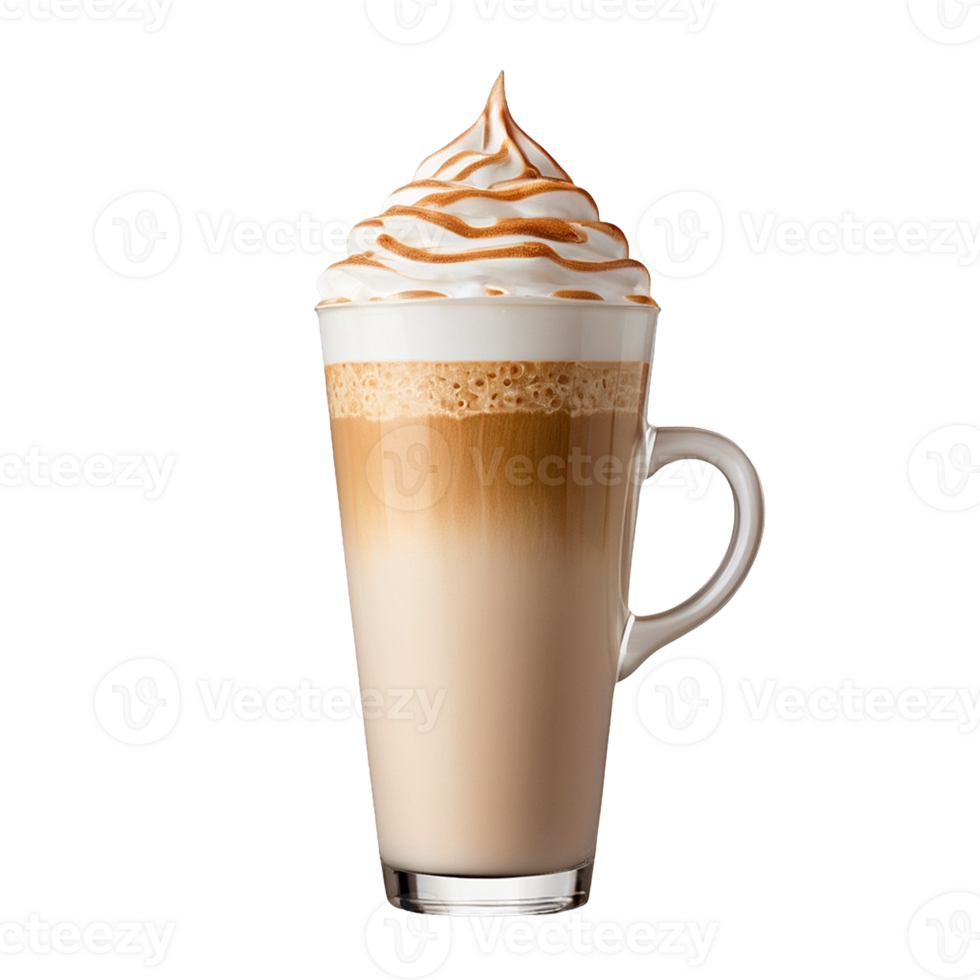 whipped crem Latte isolated on Transparent background png