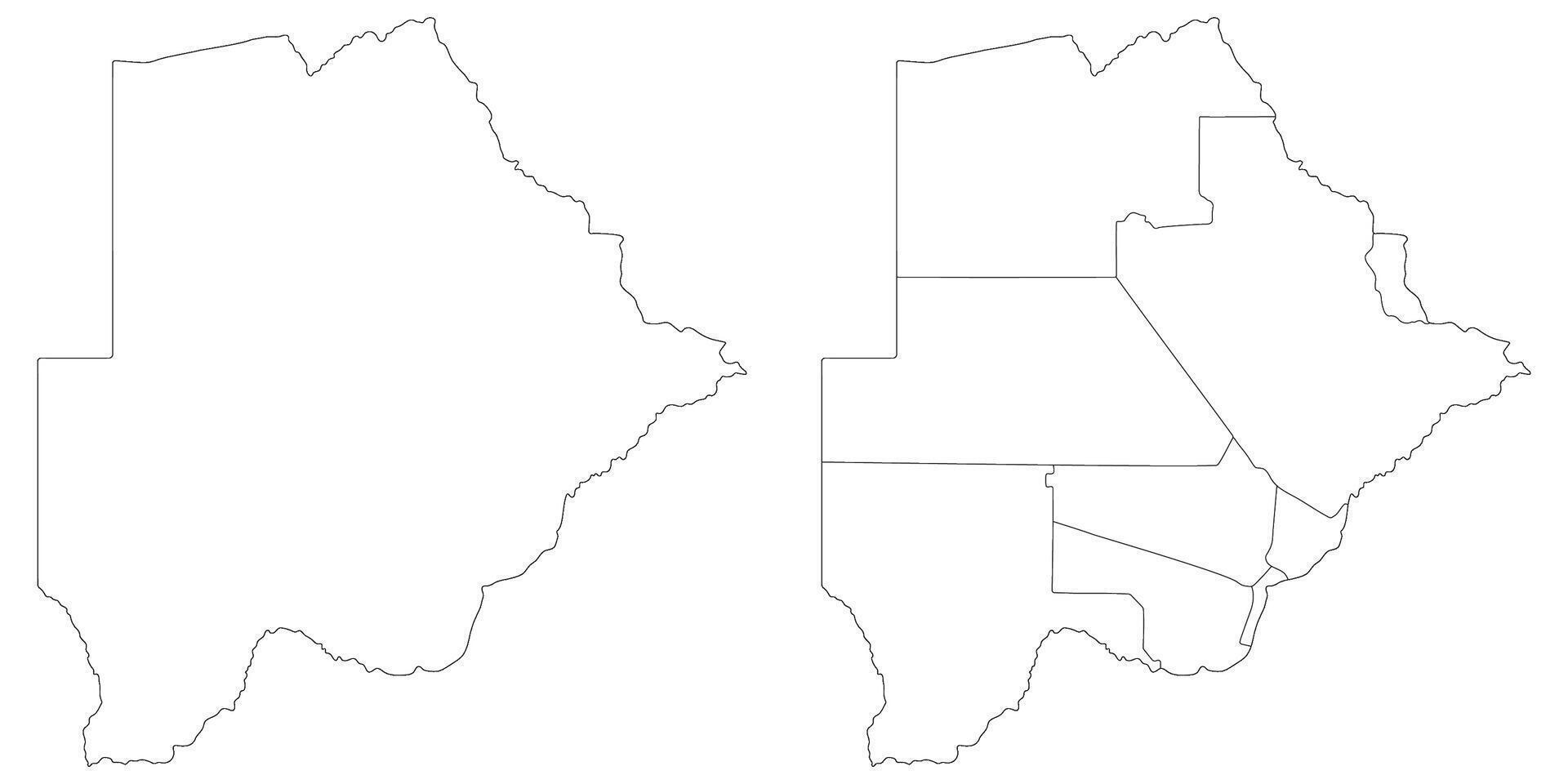 Senegal and Gambia map. Map of Senegal and Gambia in white set vector