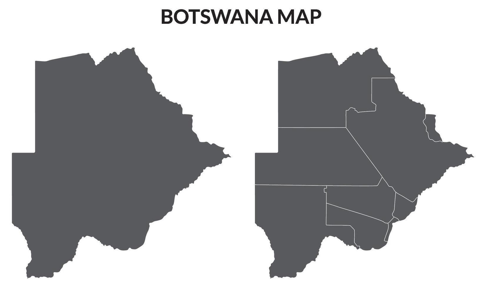Senegal and Gambia map. Map of Senegal and Gambia in grey set vector