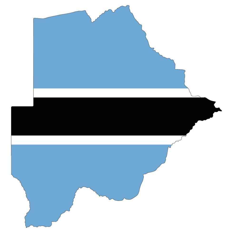 Botswana map with Botswana flag vector