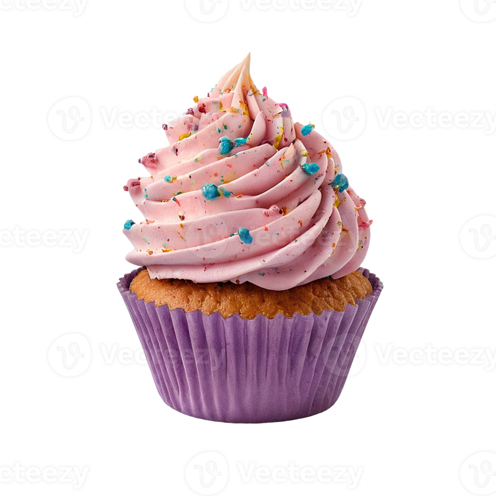 violet Cupcake isolated on Transparent background png