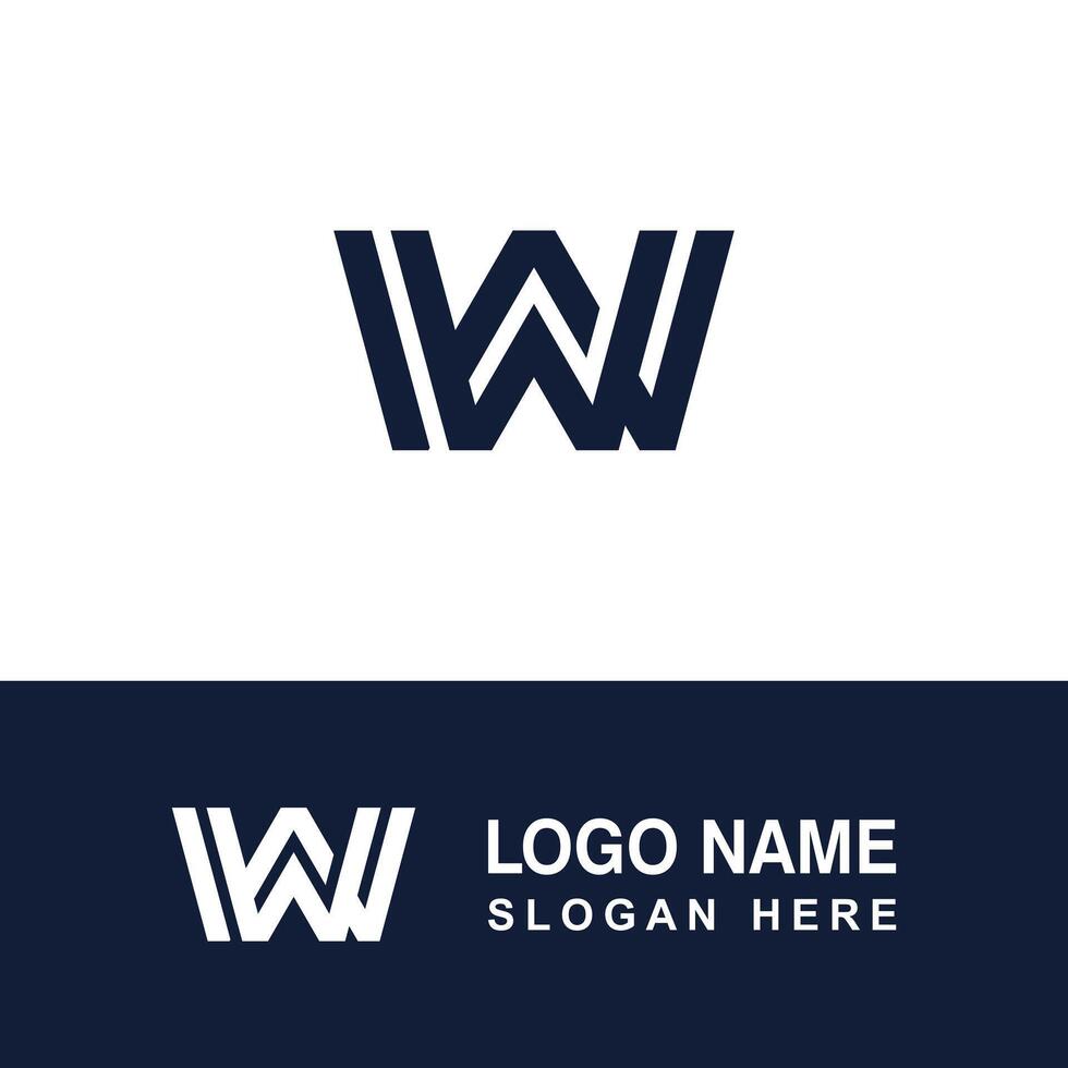 Logo art template with letter W. vector