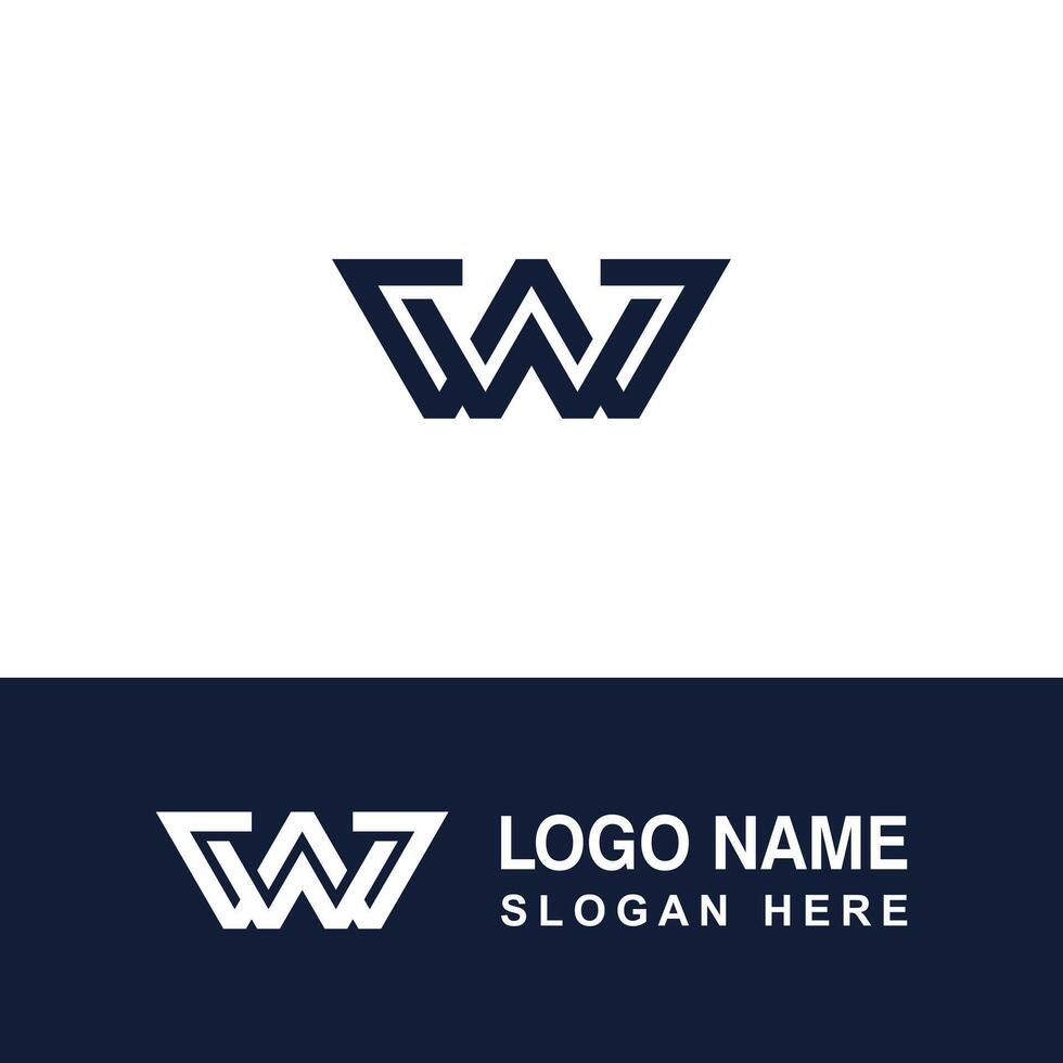 Extraordinary initial W logo for studio. vector