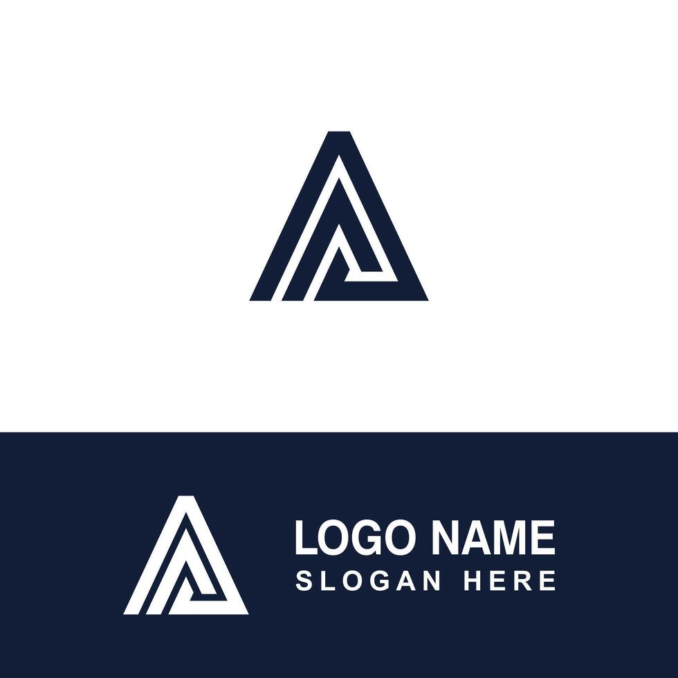 Custom logo template with A shape. vector