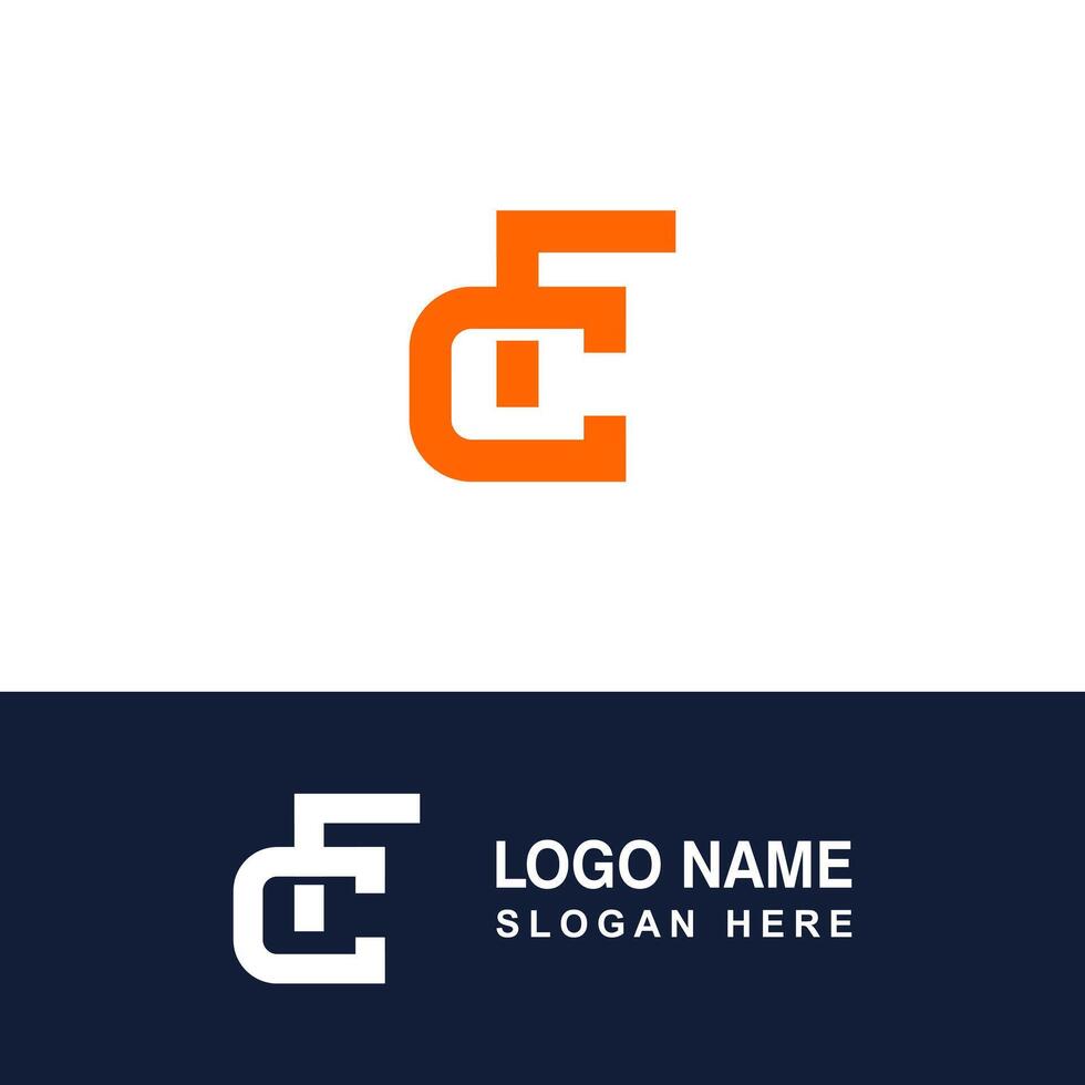Best logo combination of letters CF. vector