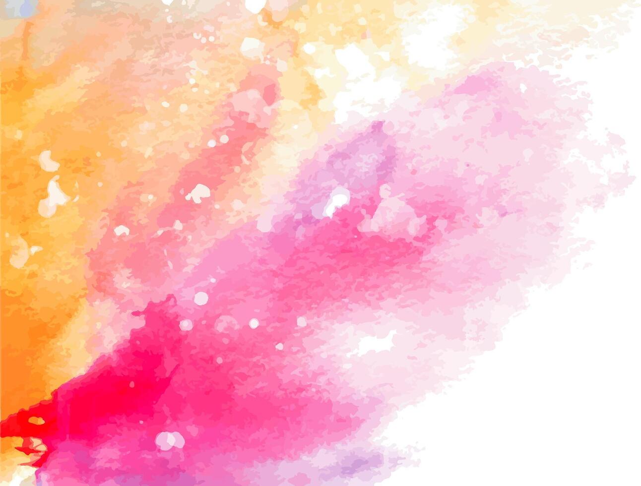 Multicolor bright saturated background with watercolor stains and texture, in pink and orange colors vector