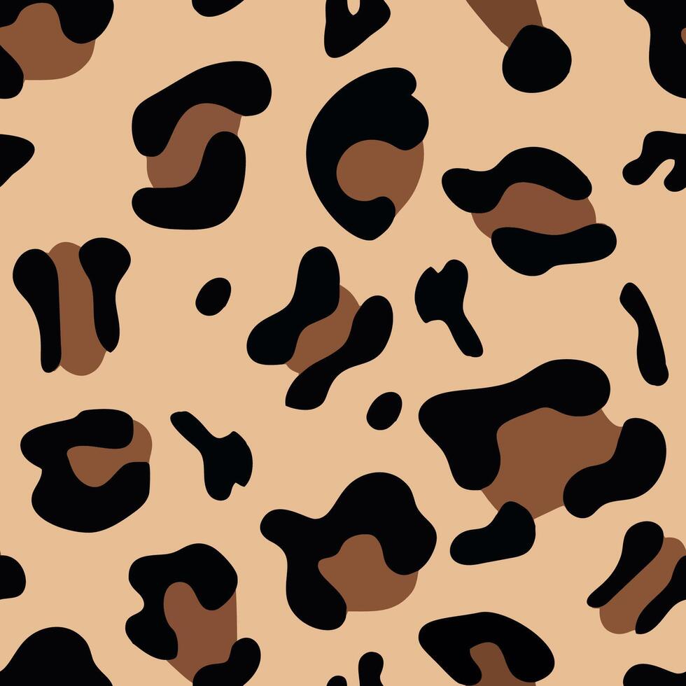 Animal Seamless pattern. Leopard, cheetah Skin pattern. Wild Predator ornament for Fabric, Textile, Graphic print, Wallpapers. Decorative Flat background Illustration, Safari Theme Template vector