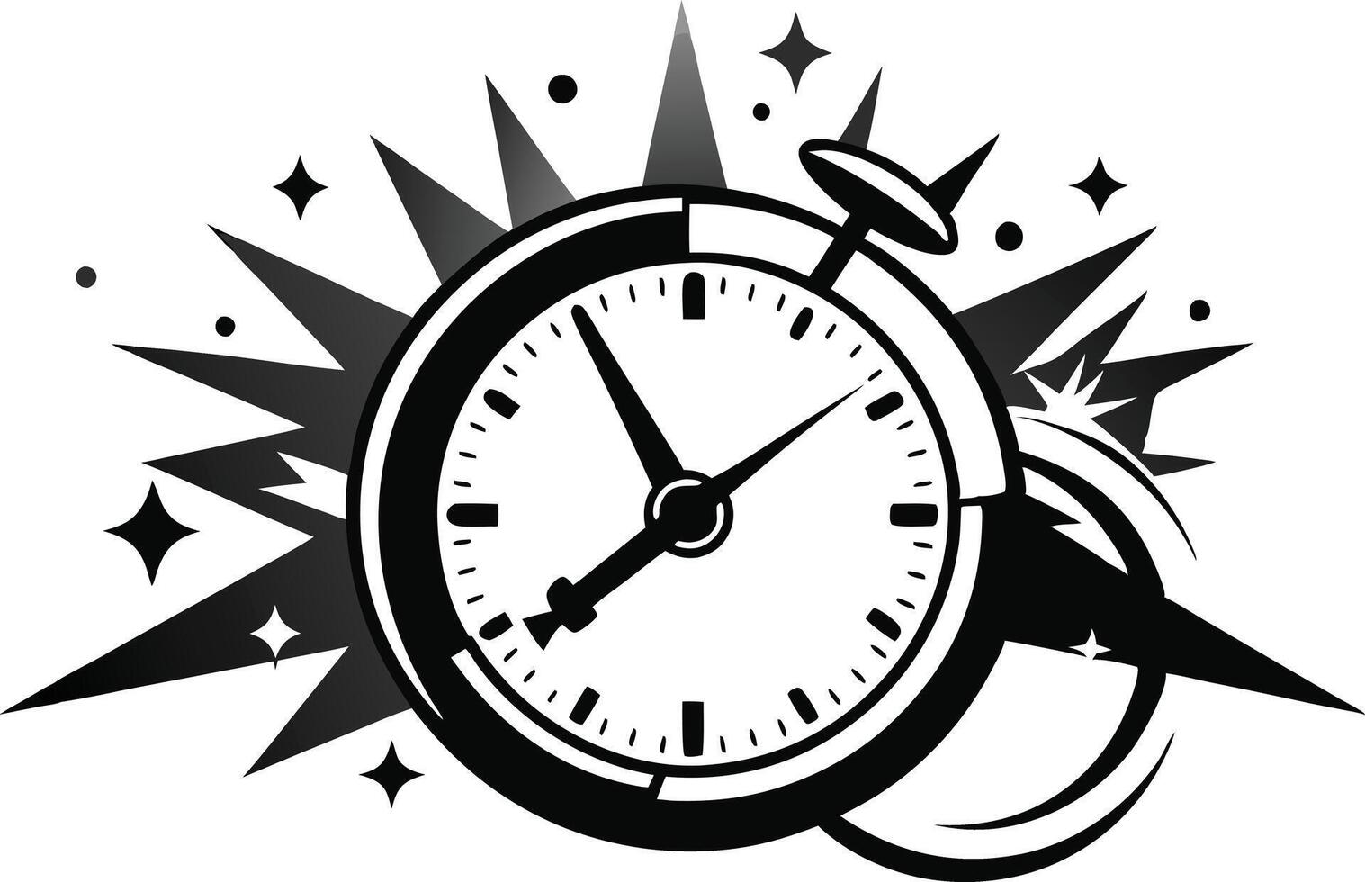 happy new year clock design illustration. vector