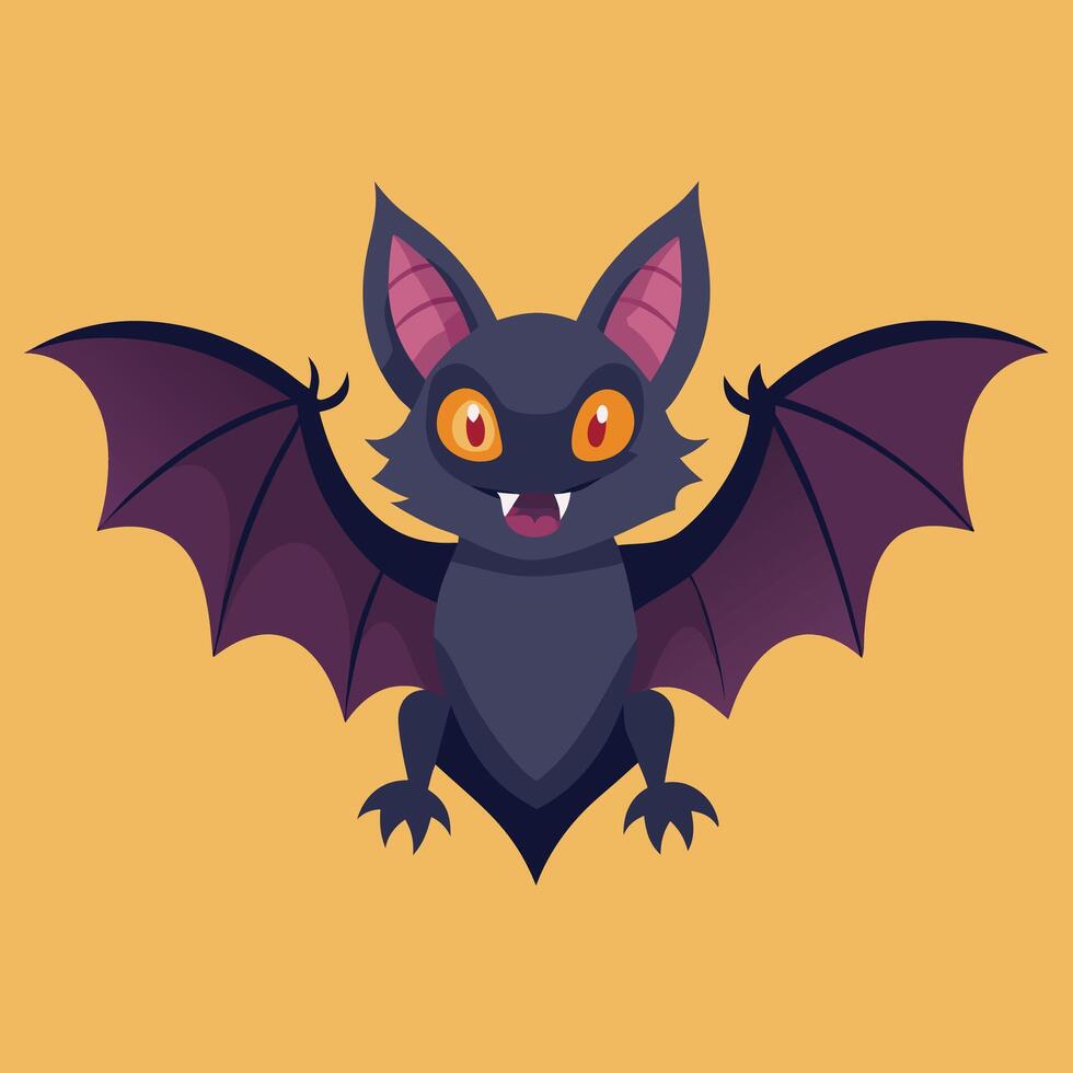 halloween bat in yellow background vector