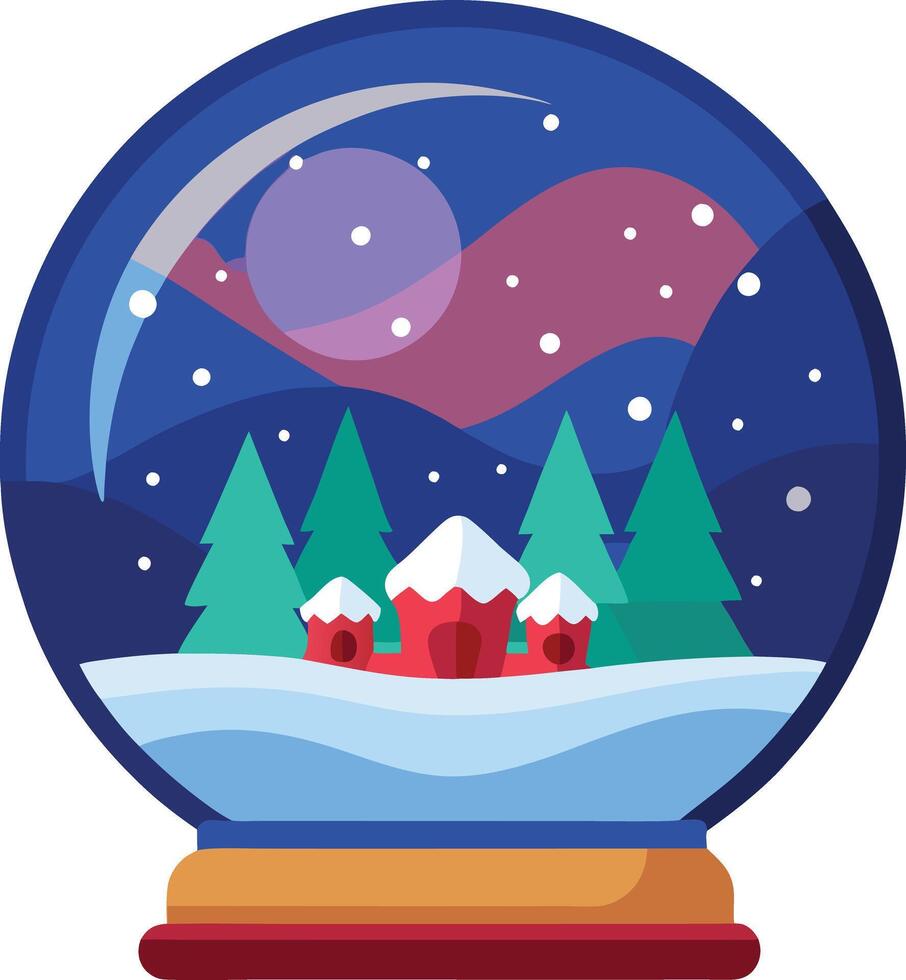 snow globe illustration vector