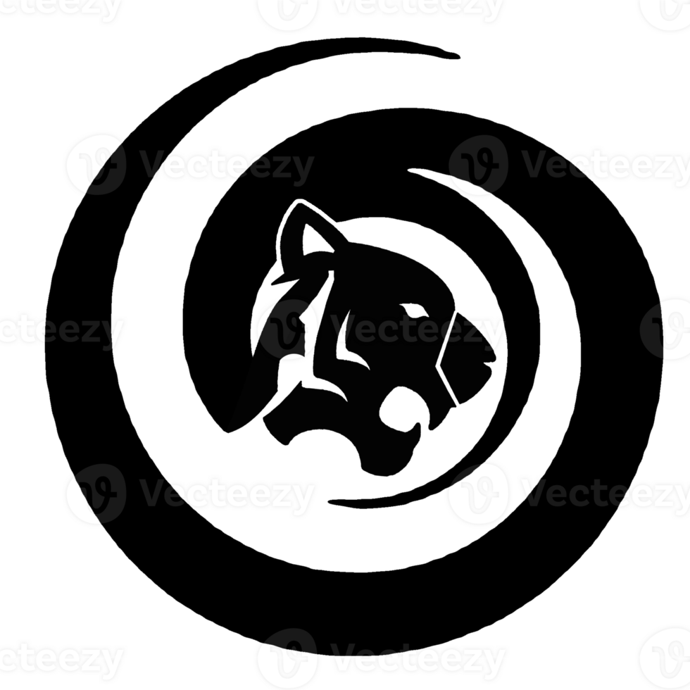 design logo template with element symbol shape tiger head png