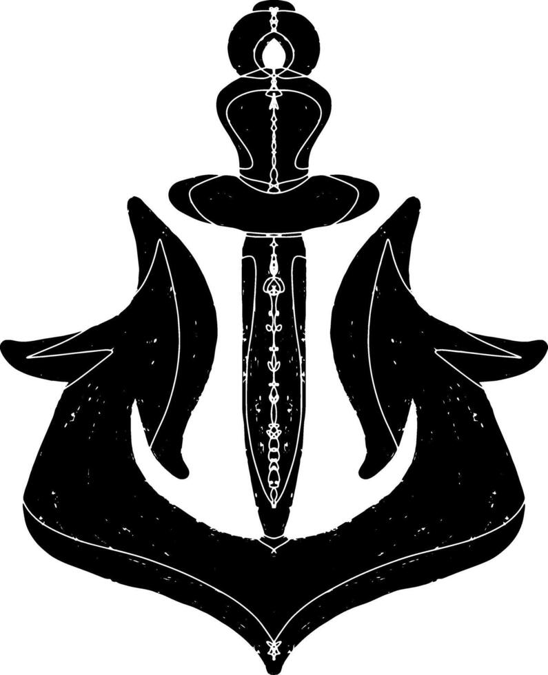 an anchor with a man sitting on it vector