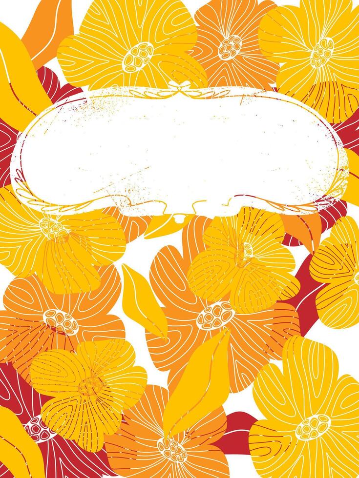 floral background with a frame vector