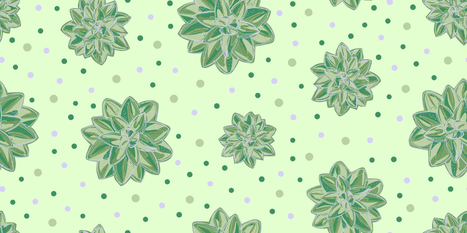 a green and white pattern with flowers vector