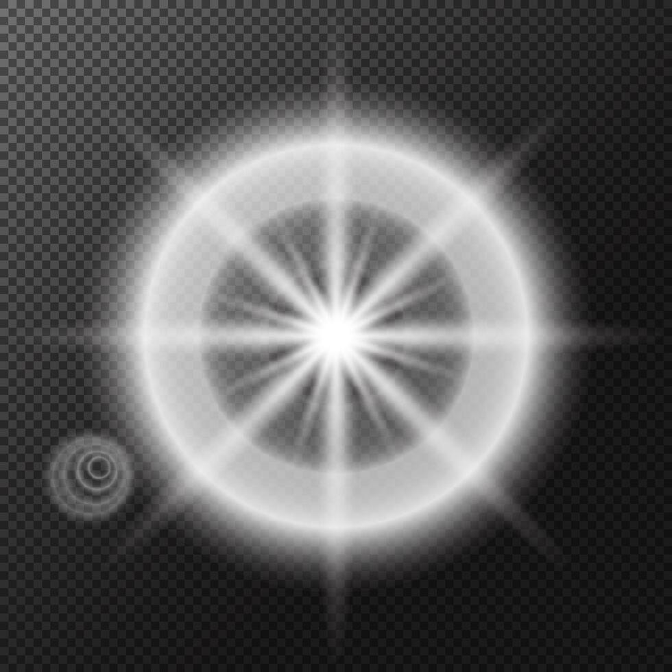 a white starburst on a black background vector
