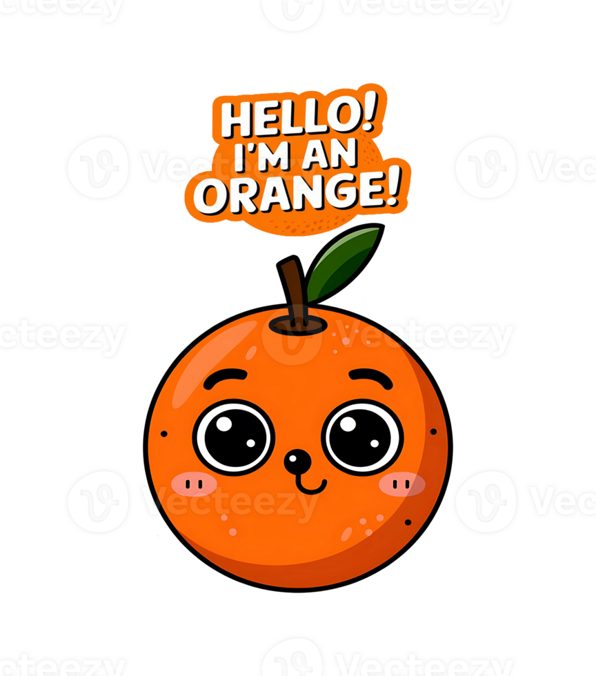 Cute orange sticker png