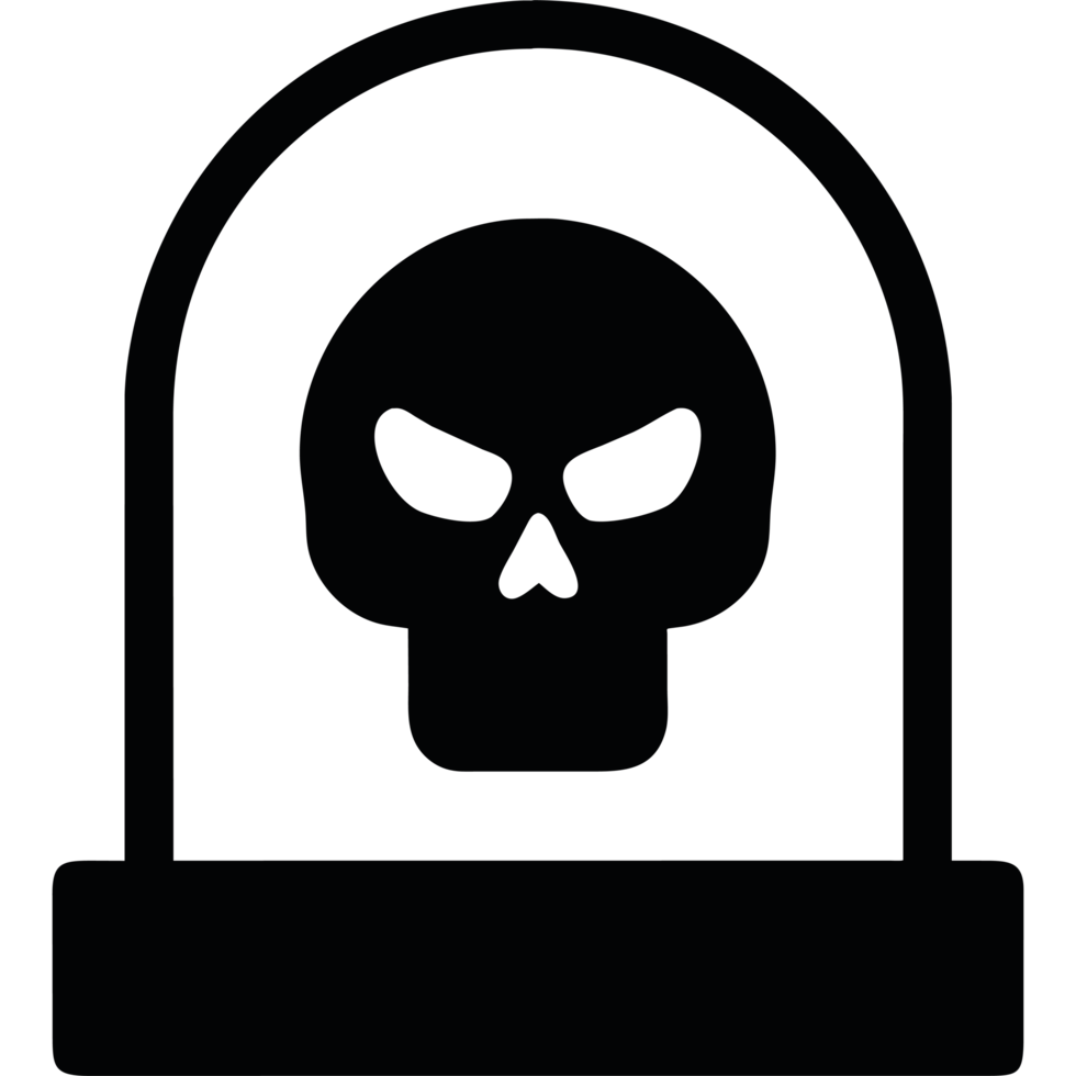 A skull in a grave icon png