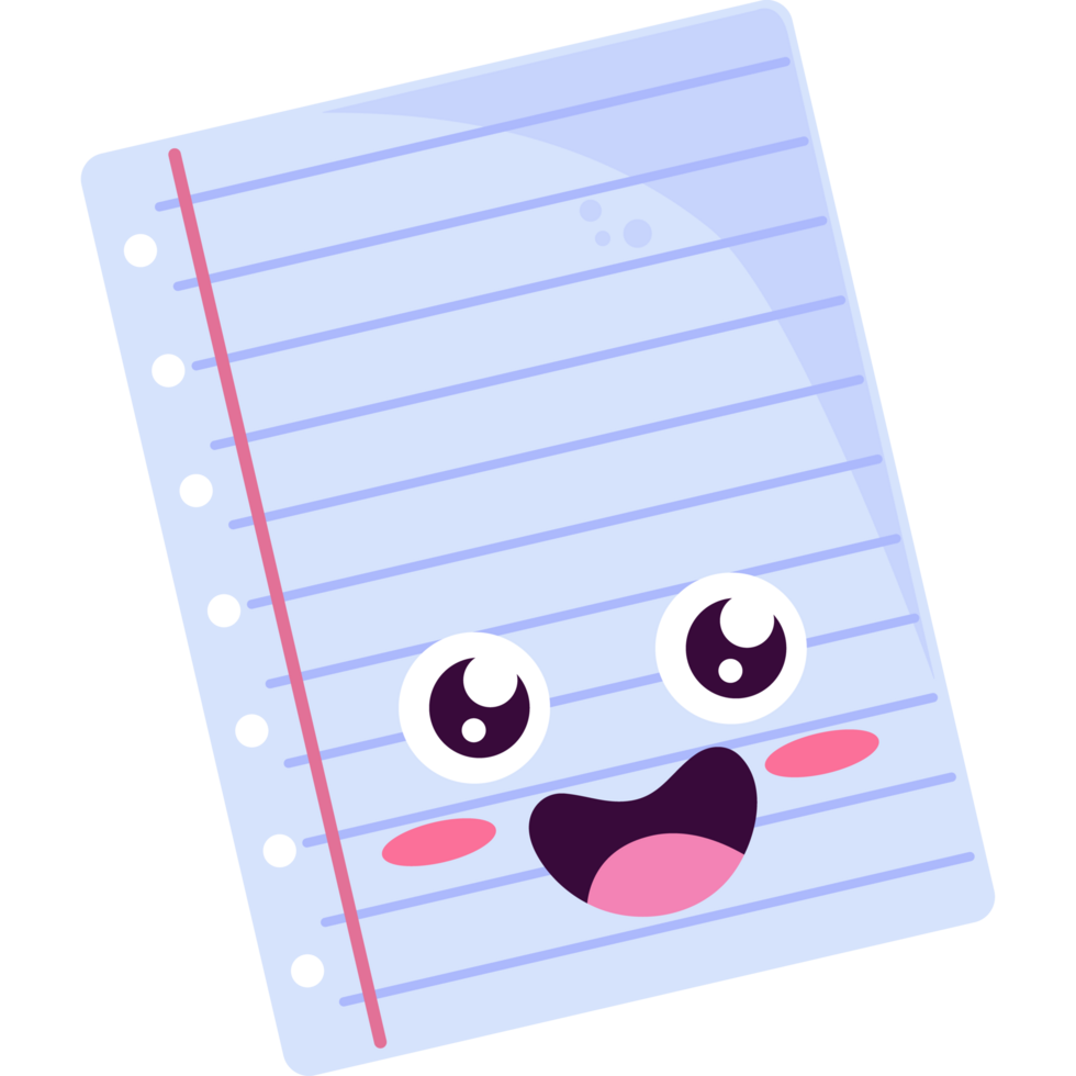 A notebook with a smile face and eyes png