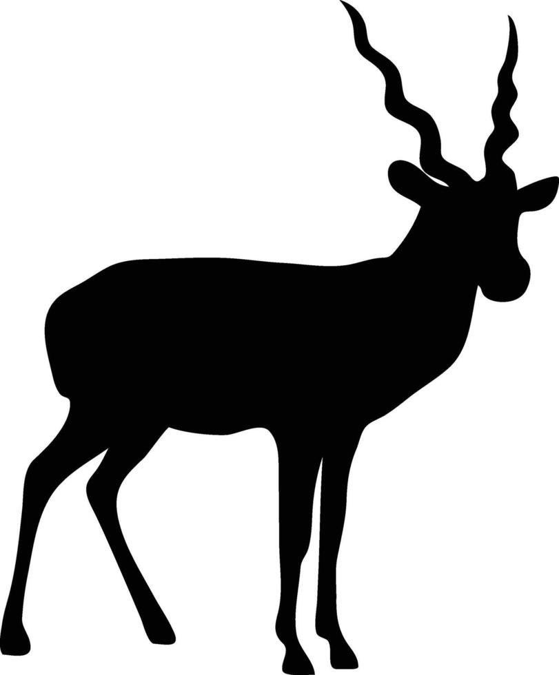 Deer Silhouette Illustration on White Background vector