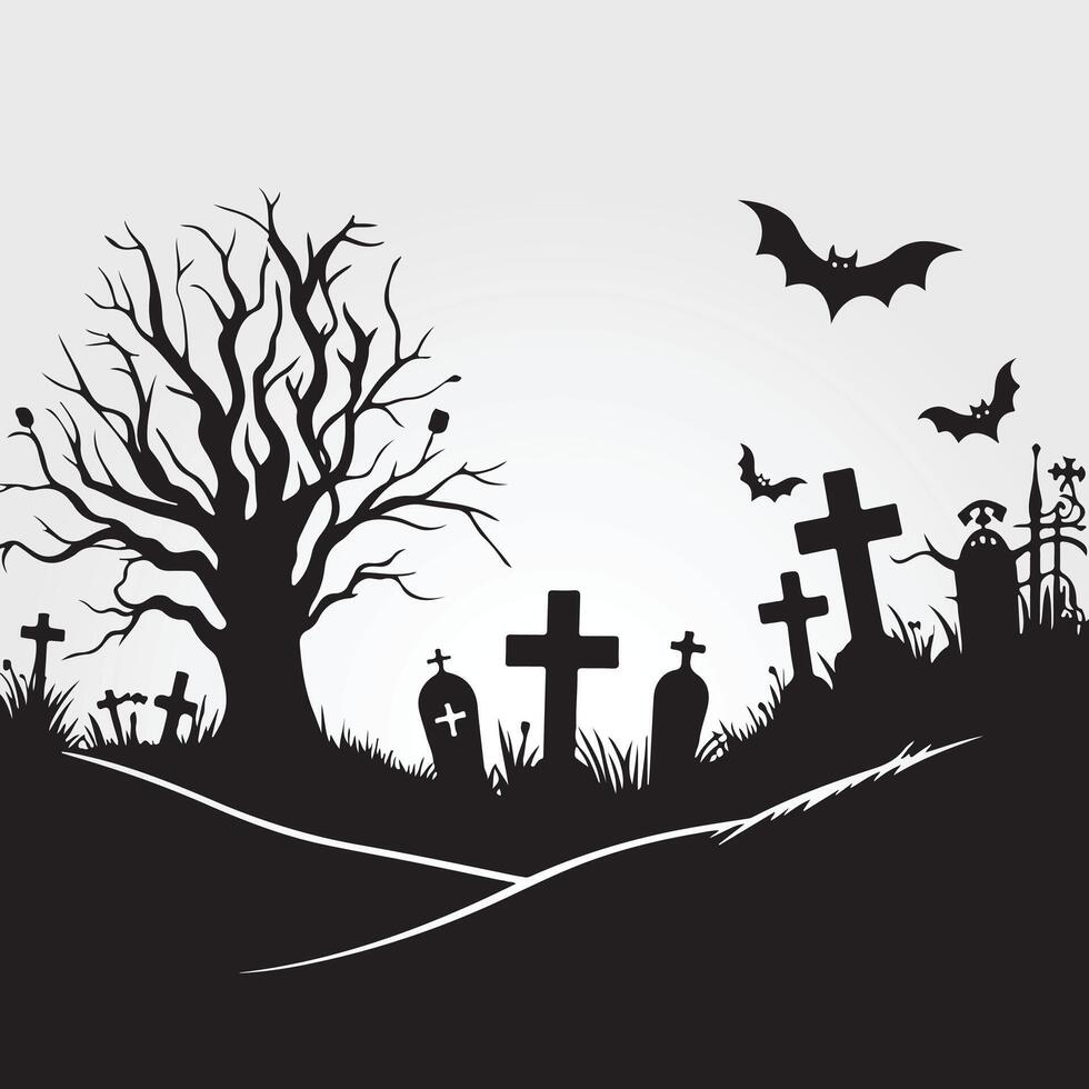 Halloween Ghost House Silhouettes for Haunting Decorations vector