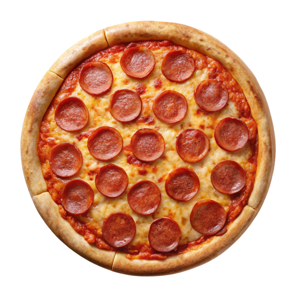 Pizza with pepperoni on a transparent background png