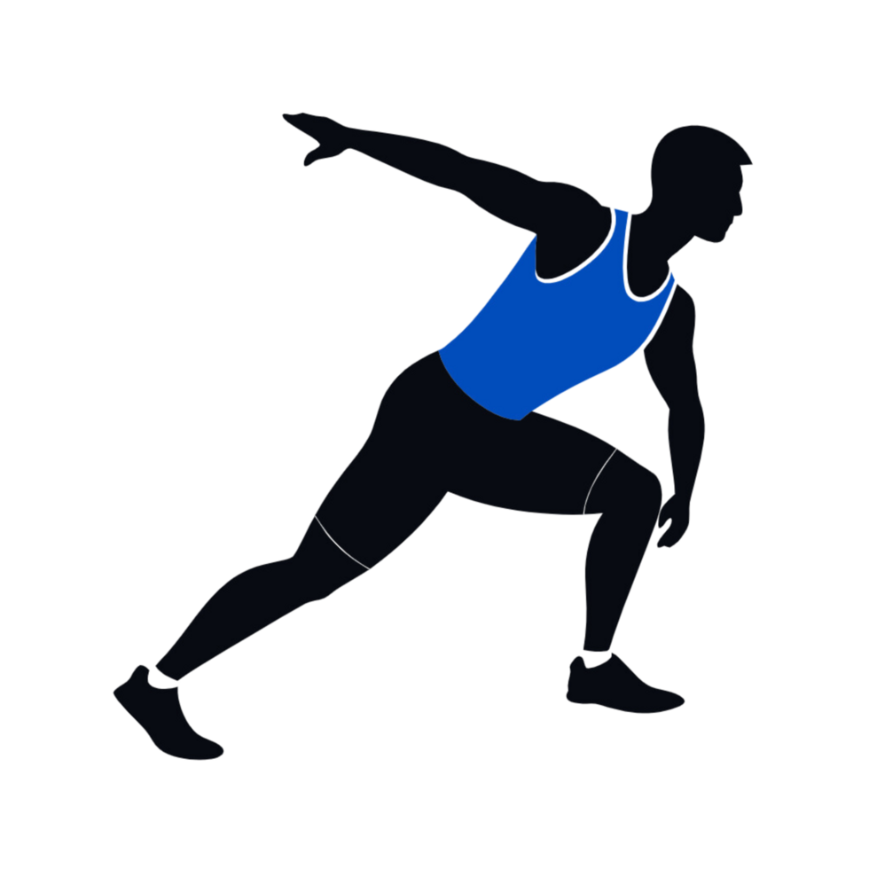 Exercise man silhouette on transparent background png