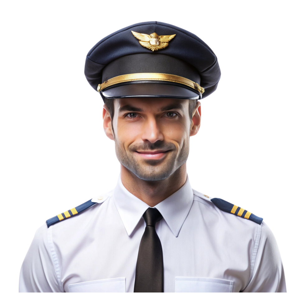 A smiling pilot in uniform png