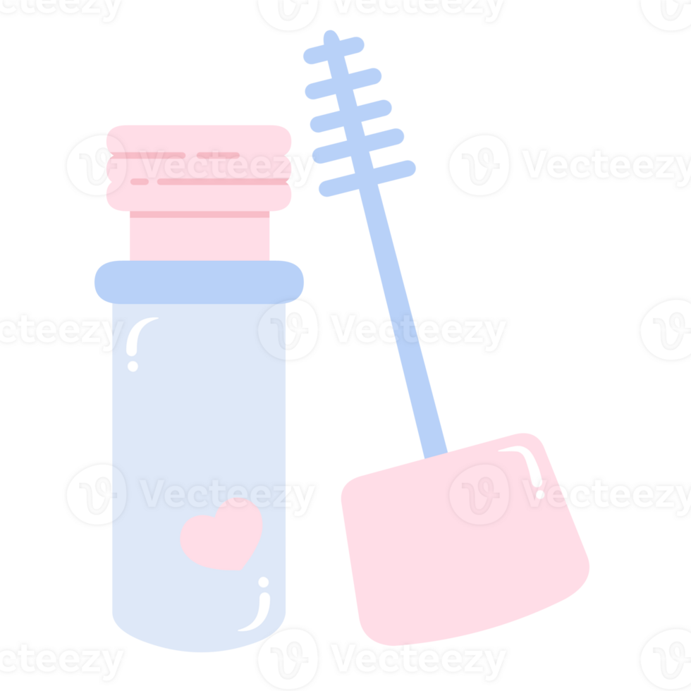 Cute pastel skincare eyelash serum illustration png