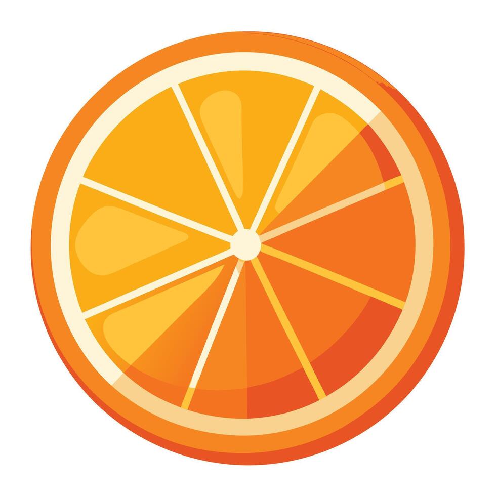 Orange slice half slice orage white background vector