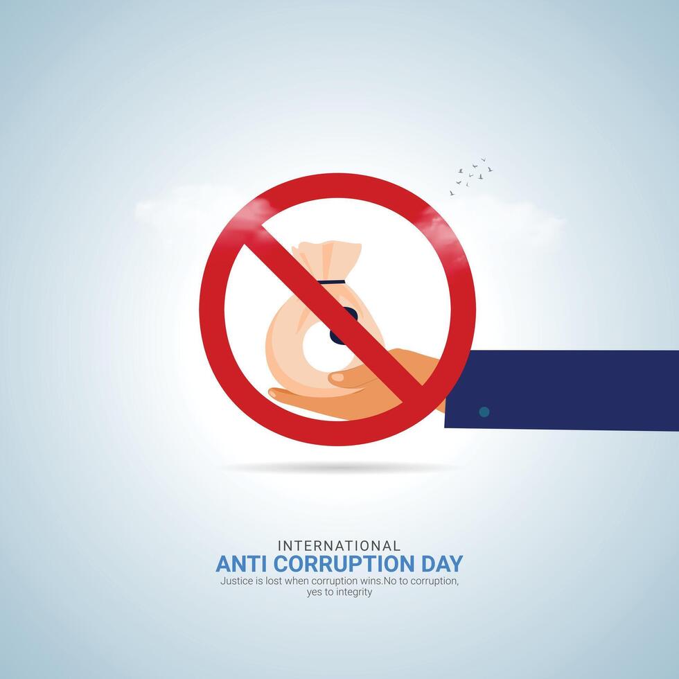 illustration on the theme of International Anti Corruption day observed each year on December 09th vector