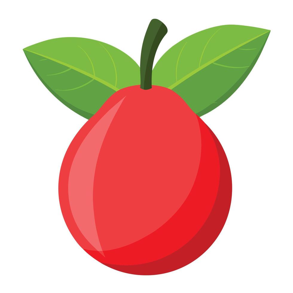 An apple with leaves on it vector
