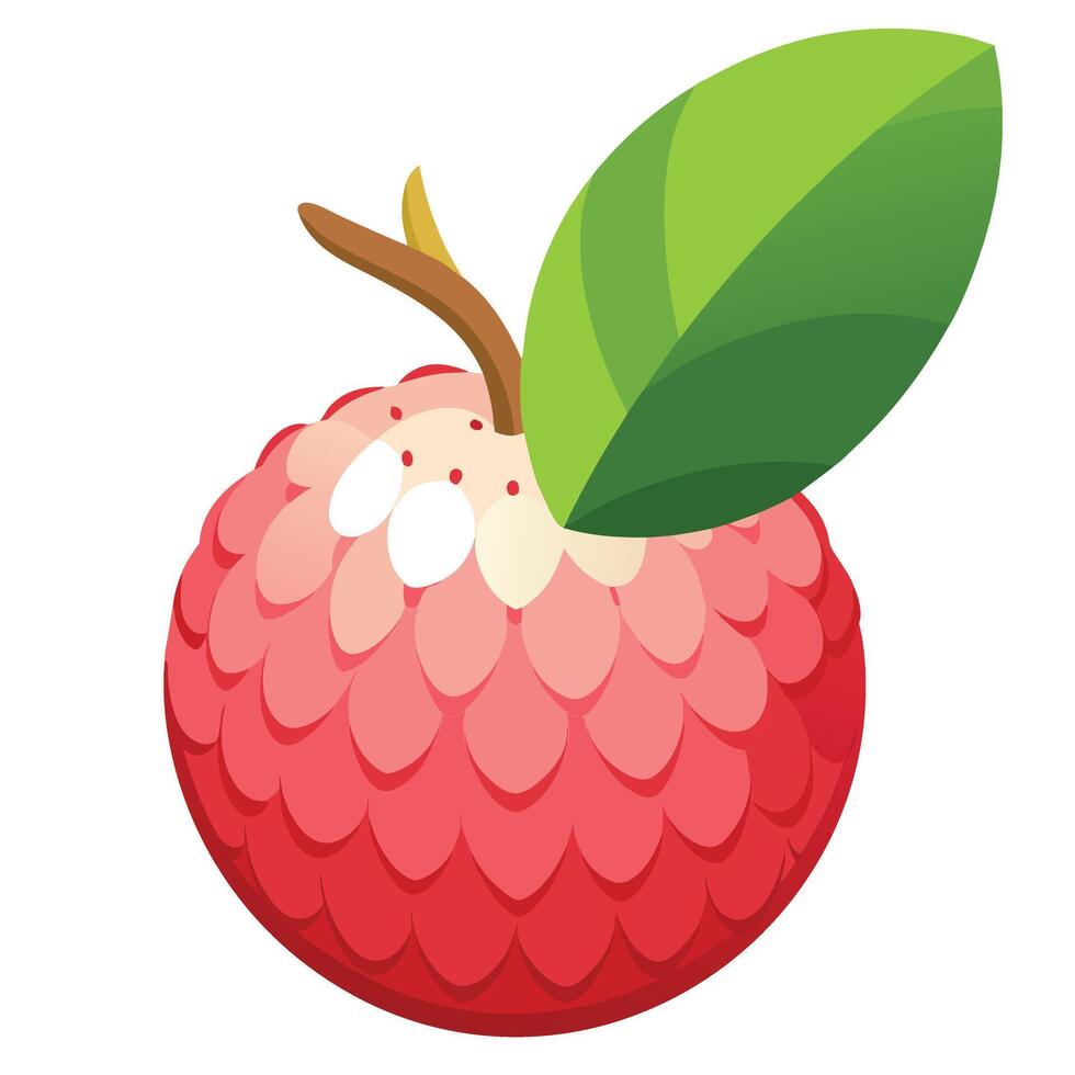 An apple with leaves on it vector
