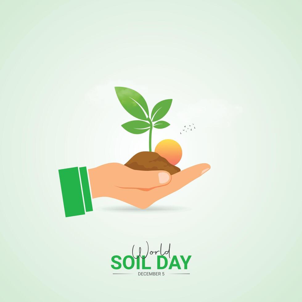 illustration design concept of World Soil Day observed on December 5 vector