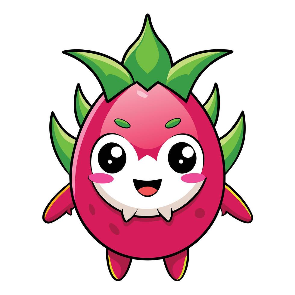 A cartoon character with a pink and green plant vector