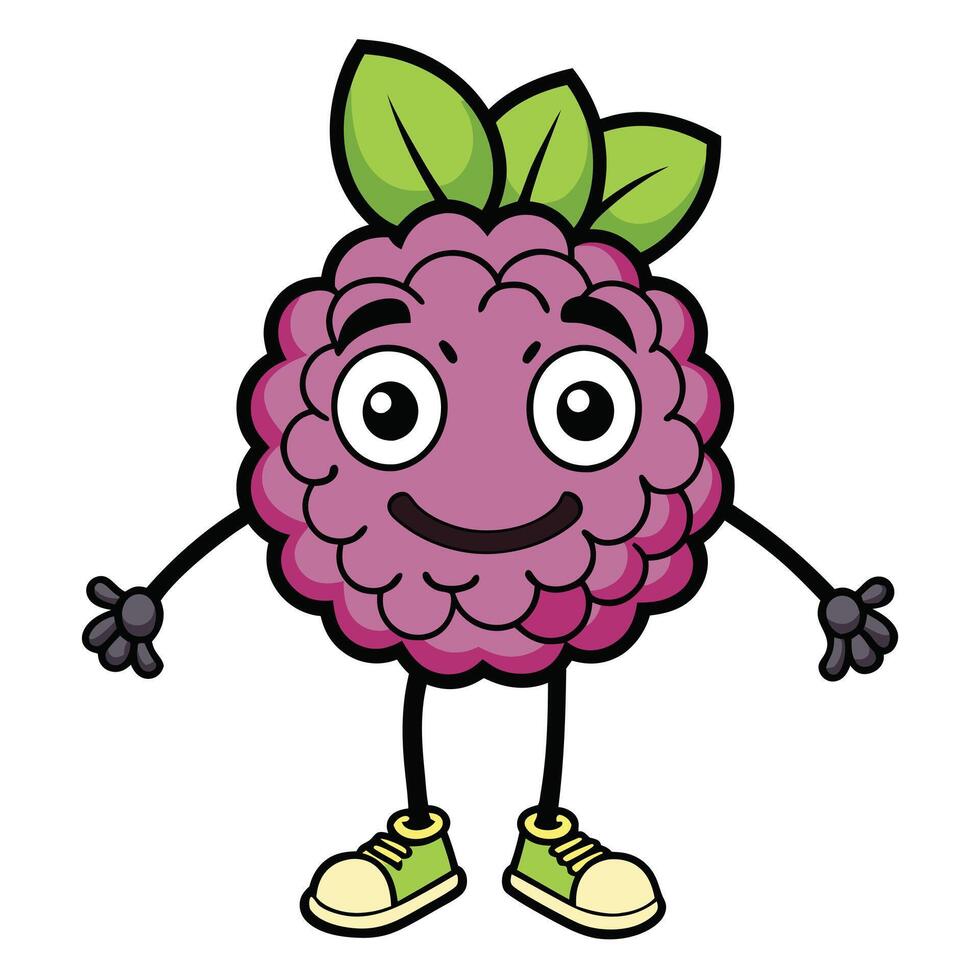 A cartoon raspberry character with arms and legs vector