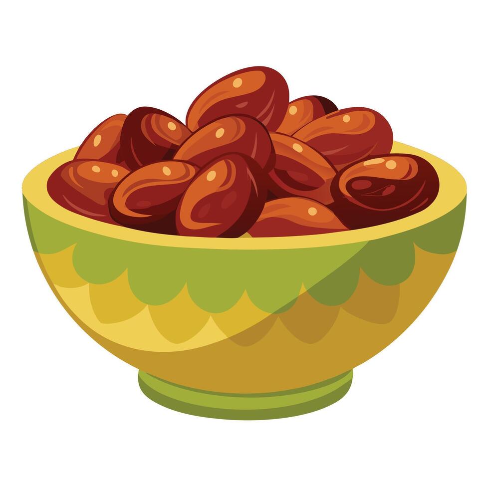 A bowl full of nuts on a white background vector