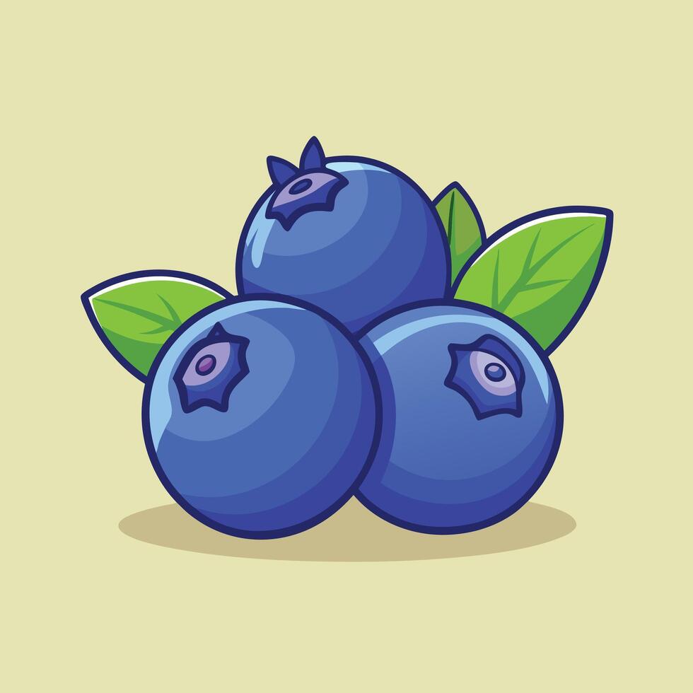 Blueberry fruit icon vector