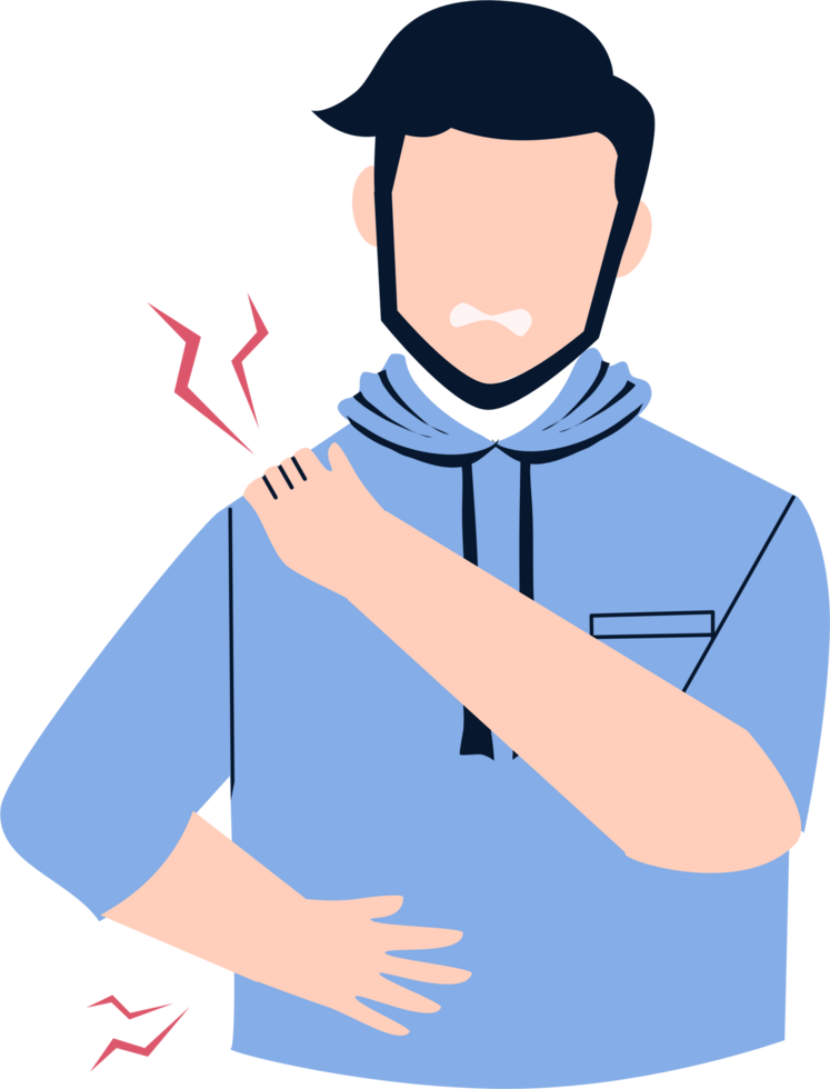 Man having muscle pain monkeypox symptoms png
