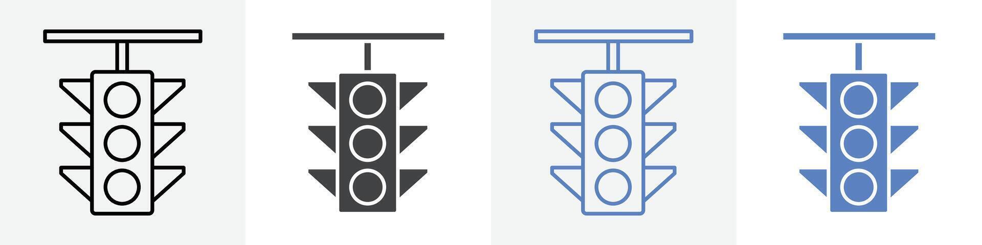 traffic light icon set use for web vector
