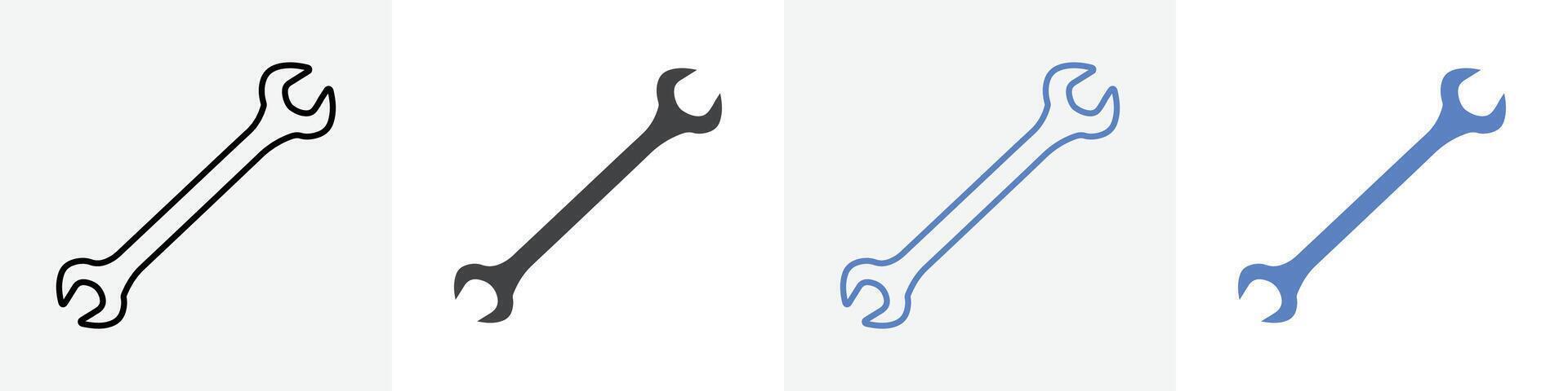 wrench icon set use for web vector