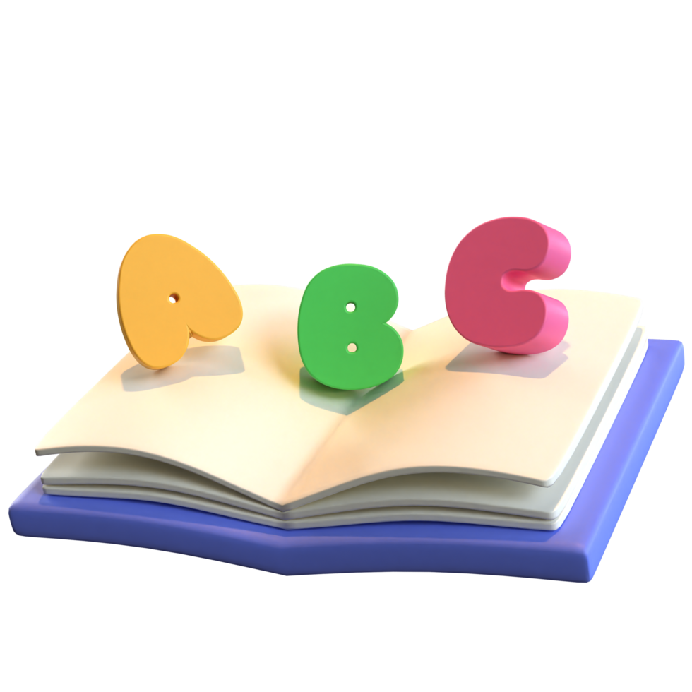 A book with letters and numbers on it png