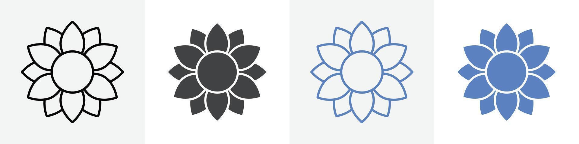 sunflower icon set use for web vector