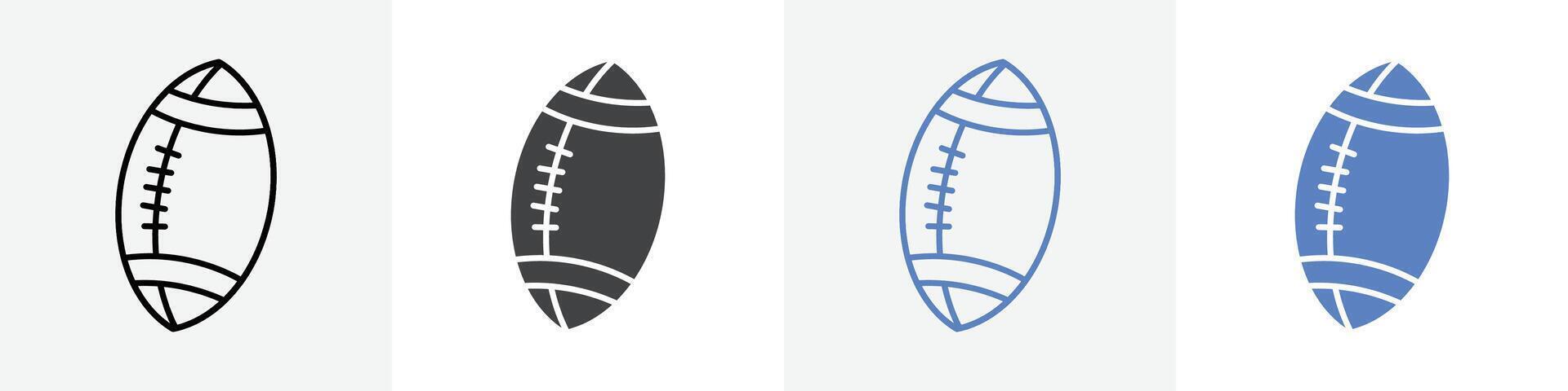rugby ball icon set use for web vector