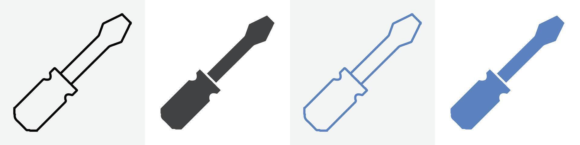 screw driver icon set use for web vector