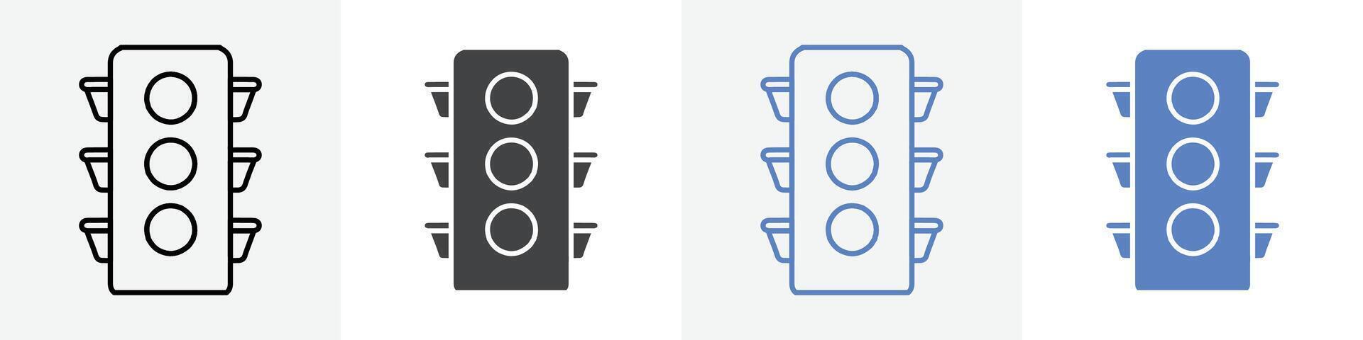 traffic light icon set use for web vector
