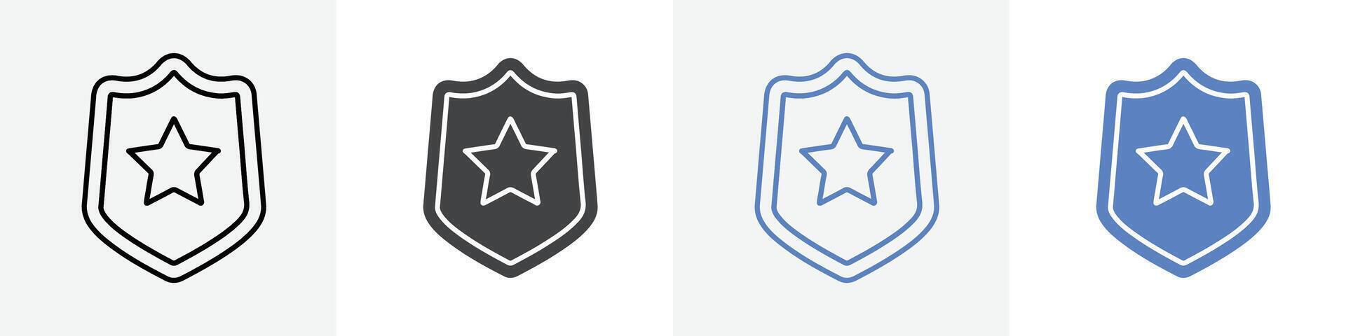 shield icon set use for web vector
