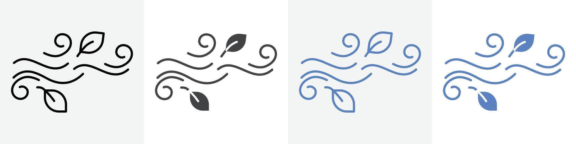 wind icon set use for web vector